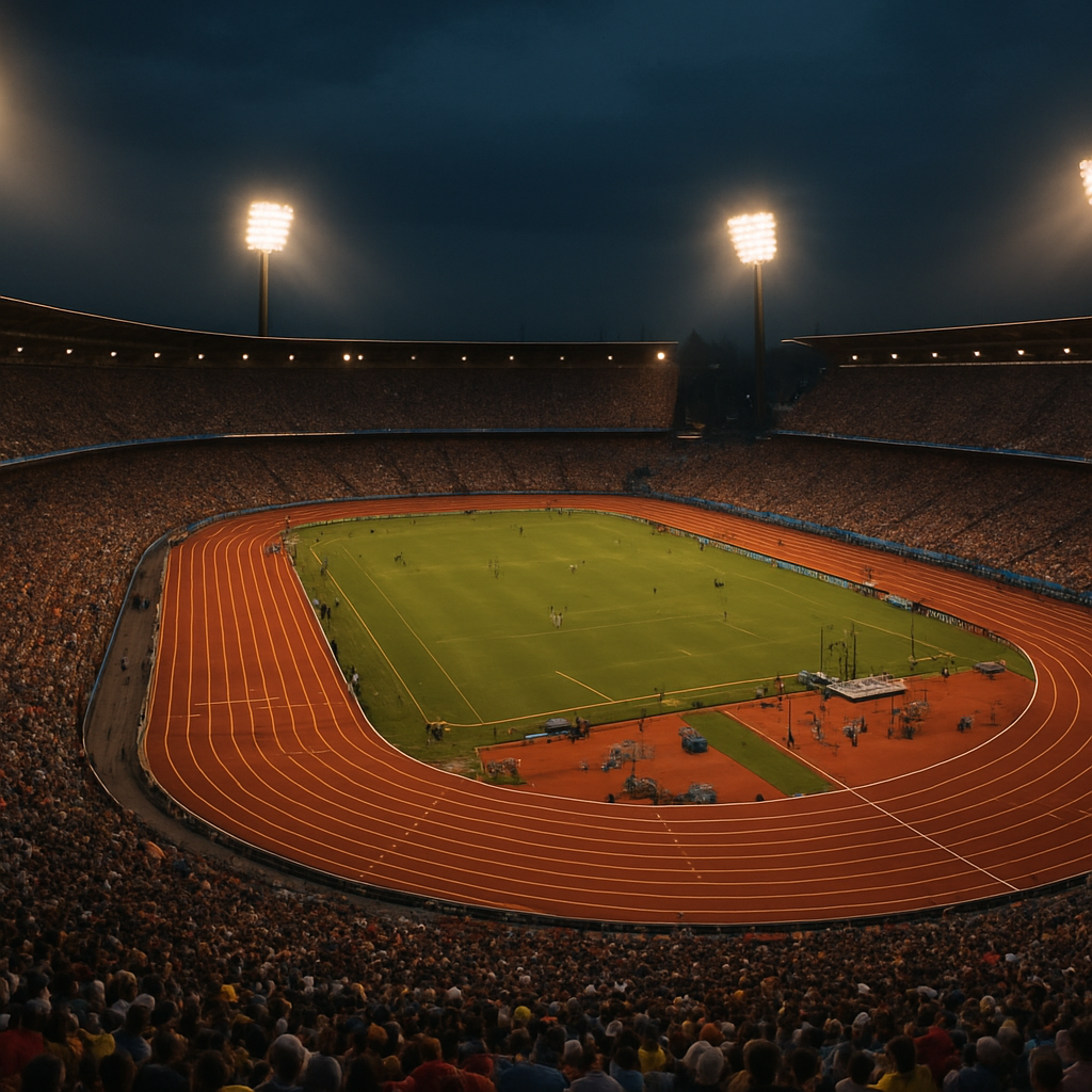 Packed athletics stadium at a major international event, representing the best cities for sports tourism in 2026