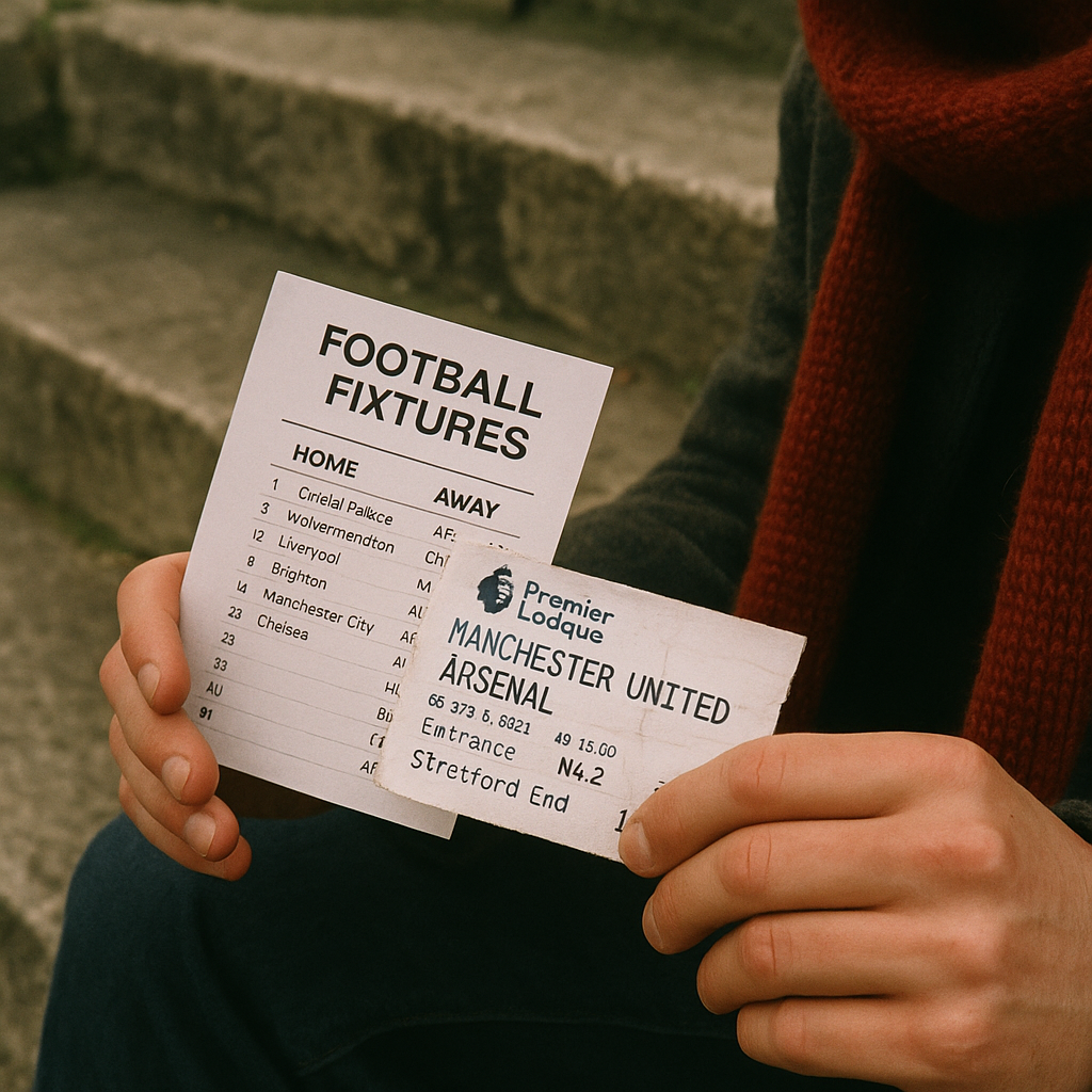 Football fan with match tickets at a European stadium, a key part of football travel destinations 2026